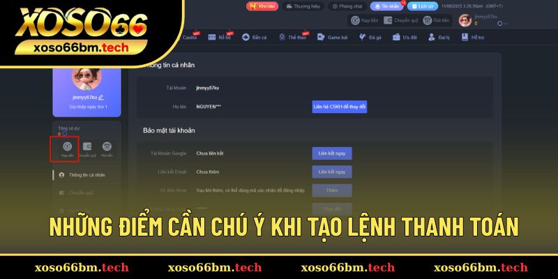 Nạp tiền Xoso66 cần lưu ý các điểm quan trọng