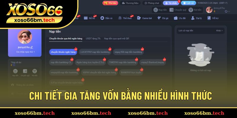 Hướng dẫn cách tăng số dư qua nhiều hình thức